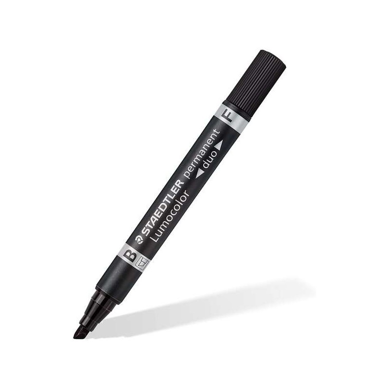 Staedtler Lumocolor 348 Pennarello permanente a doppia punta - Asciugatura rapida - Colore nero 10pz 10pz Staedtler Lumocolor 348 Pennarello permanente a doppia punta - Asciugatura rapida - Colore nero 10pz 10pz