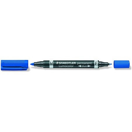 Staedtler Lumocolor 348 Pennarello permanente a doppia punta - Asciugatura rapida - Colore blu 10pz 10pz