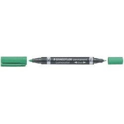 Staedtler Lumocolor 348 Rotulador Permanente de Doble Punta - Secado Rapido - Color Verde