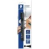 Staedtler Lumocolor 350 Rotulador Permanente con Punta Biselada - Punta 2-5mm - Tinta Antisecado - Recargable - Color Negro
