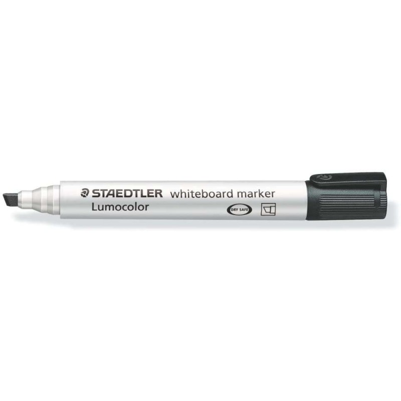 Staedtler Lumocolor 351 Pennarello per lavagna bianca - Punta a scalpello 2 - 5 mm circa - Asciugatura rapida - Colore nero 10pz Staedtler Lumocolor 351 Pennarello per lavagna bianca - Punta a scalpello 2 - 5 mm circa - Asciugatura rapida - Colore nero 10pz