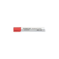 Staedtler Lumocolor 351 Rotulador para Pizarra - Punta Redonda - Trazo 2mm - Capuchon con Clip - Color Rojo