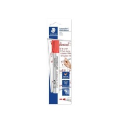 Staedtler Lumocolor 351 Pennarello per lavagna bianca - Tratto da 2 mm - Asciugatura rapida - Ricaricabile - Colore rosso