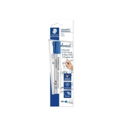 Staedtler Lumocolor 351 Rotulador para Pizarra Blanca - Trazo 2mm - Secado Rapido - Recargable - Color Azul