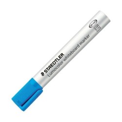 Staedtler Lumocolor 351 Pennarello per lavagna bianca - Punta rotonda - Linea 2 mm - Cappuccio con clip - Colore azzurro 10pz 10