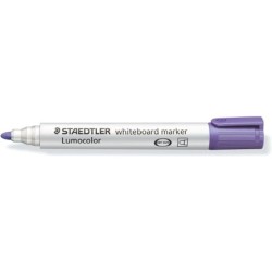 Staedtler Lumocolor 351 Pennarello per lavagna bianca - Punta rotonda - Linea 2 mm - Cappuccio con clip - Colore viola 10pz 10pz