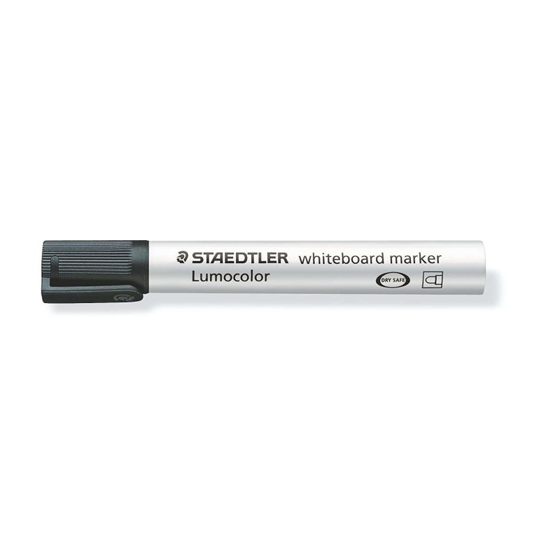 Staedtler Lumocolor 351 Rotulador para Pizarra - Punta Redonda - Trazo 2mm - Capuchon con Clip - Color Negro Staedtler Lumocolor 351 Rotulador para Pizarra - Punta Redonda - Trazo 2mm - Capuchon con Clip - Color Negro