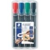 Staedtler Lumocolor 352 Pack de 4 Marcadores Permanentes - Secado Rapido - Colores Surtidos