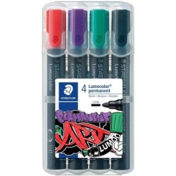 Staedtler Lumocolor 352 Confezione da 4 pennarelli permanenti - Asciugatura rapida - Colori assortiti