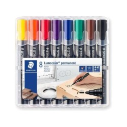 Staedtler Lumocolor 352 Pack de 8 Marcadores Permanentes - Secado Rapido - Colores Surtidos
