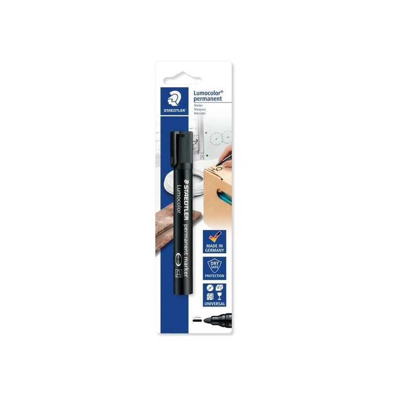 Staedtler Lumocolor 352 Pennarello permanente a punta tonda - Tratto da 2 mm - Asciugatura rapida - Ricaricabile - Colore nero Staedtler Lumocolor 352 Pennarello permanente a punta tonda - Tratto da 2 mm - Asciugatura rapida - Ricaricabile - Colore nero