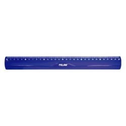 Righello Milan flessibile e resistente - Lunghezza 30 cm - Colore blu traslucido