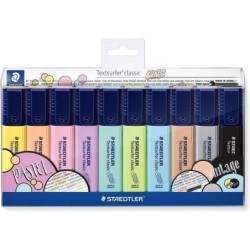 Staedtler Textsurfer Classic 364 Confezione da 10 pennarelli fluorescenti - Asciugatura rapida - Tratto 1 - 5 mm - Colori assort