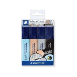 Staedtler Textsurfer Classic 364 Pack de 4 Marcadores Fluorescentes - Secado Rapido - Trazo 1 - 5mm Aprox - Colores Surtidos