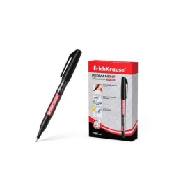 Erichkrause Marcador Permanente Fp-50 - Punta Fina de 0.6mm - Resistente a La Luz y al Agua - Color Negro