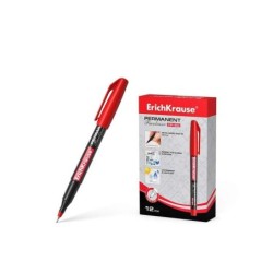 Pennarello permanente Erichkrause Fp-50 - Punta fine da 0,6 mm - Resistente alla luce e all'acqua - Colore rosso 12pz 12pz