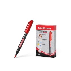 Pennarello permanente Erichkrause P-70 - Punta tonda da 1,0 mm - Resistente all'acqua e alla luce - Colore rosso 12pz 12pz