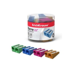 Erichkrause Ferro Color Plus - Temperamatite doppio in alluminio - Impugnatura ergonomica - Diametro 8 mm e 11 mm - Colori assor
