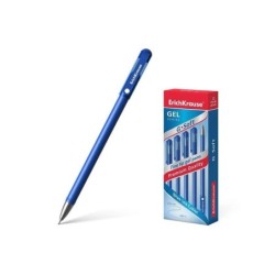 Erichkrause Boligrafo de Gel G-Soft - Revestimiento Soft Touch - Punta Fina de Tipo Aguja - Tinta de Secado Rapido - Color Azul