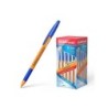 Erichkrause Boligrafo R-301 Stick&Grip - Cuerpo Hexagonal Naranja - Punta de 0.7mm - Tinta de Secado Rapido - Color Azul
