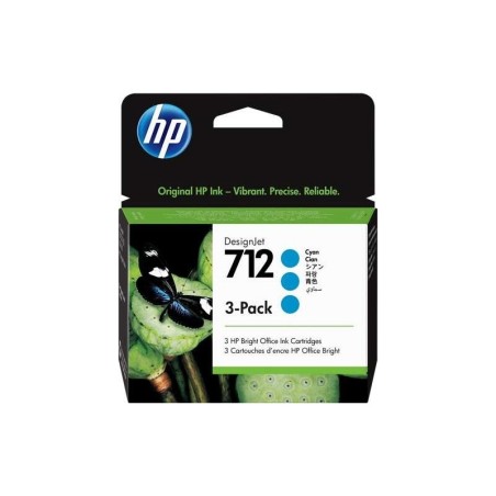 Confezione da 3 cartucce d'inchiostro originali HP 712 ciano - 3ED77A