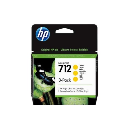 Confezione gialla da 3 cartucce d'inchiostro originali HP 712 - 3ED79A