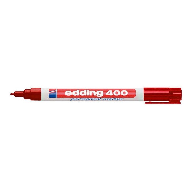 Edding 400 Rotulador Permanente - Punta Redonda - Trazo 1 mm. - Recargable - Secado Rapido - Color Rojo Edding 400 Rotulador Permanente - Punta Redonda - Trazo 1 mm. - Recargable - Secado Rapido - Color Rojo