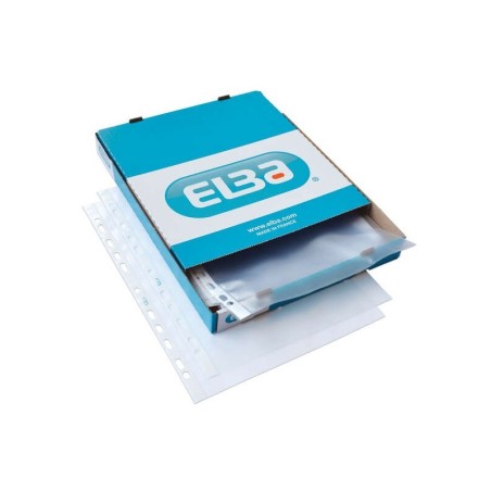 Elba Confezione da 100 Copertine Multiforo Standard A4 - Spessore 90? - Materiale in pelle arancione trasparente