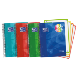Oxford School Lagoon A5+ Europeanbook - Copertina in plastica robusta - 120 fogli a quadretti 5x5 - 50% di fogli gratuiti in più