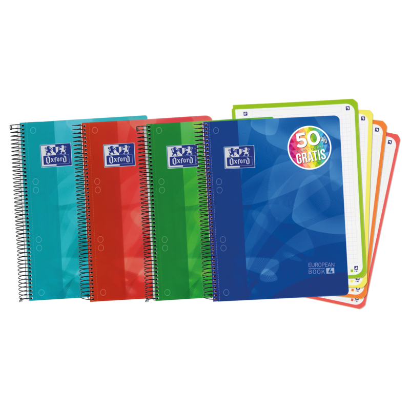 Oxford School Lagoon A5+ Europeanbook - Copertina in plastica robusta - 120 fogli a quadretti 5x5 - 50% di fogli gratuiti in più Oxford School Lagoon A5+ Europeanbook - Copertina in plastica robusta - 120 fogli a quadretti 5x5 - 50% di fogli gratuiti in più