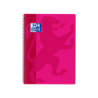Oxford School Classic Cuaderno Espiral Tapa de Plastico Folio 4x4 - 80 Hojas - Margen - Ideal para Estudiantes - Color Fucsia