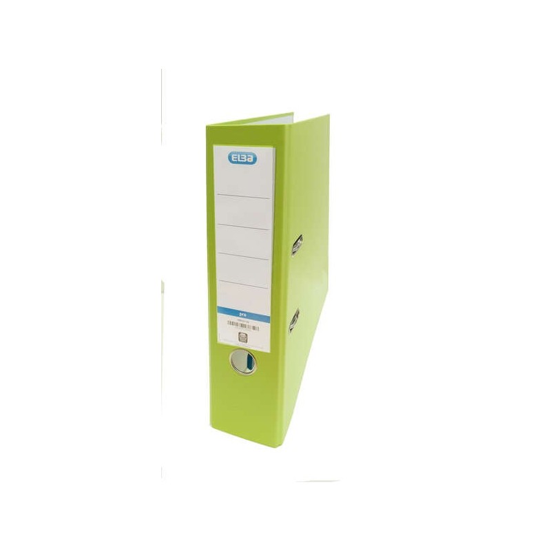 Raccoglitore a leva Elba Rado Top Folio - Dorso 80 mm - Esterno rivestito in plastica - Interno in carta - Colore lime 10pz 10pz