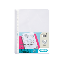 Elba Confezione da 10 copertine multiforo standard A4 - Materiale PP 70? - Trasparente e Cristallino