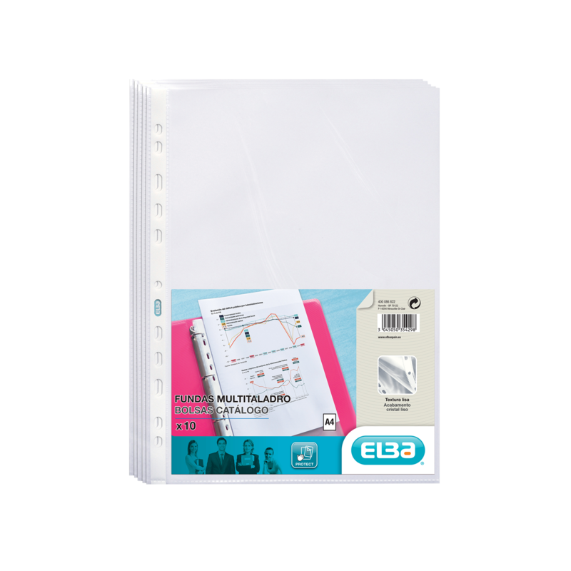 Elba Confezione da 10 copertine multiforo standard A4 - Materiale PP 70? - Trasparente e Cristallino Elba Confezione da 10 copertine multiforo standard A4 - Materiale PP 70? - Trasparente e Cristallino