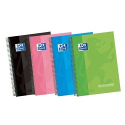 Oxford School Classic A4+ Europeanbook - Copertina extra rigida - 4 Multidisciplinari - A righe e 5x5 - 100 fogli assortiti 5pz 