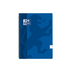 Taccuino a spirale classico Oxford School con copertina in plastica Folio 4x4 - 80 fogli - Margine - Colore blu navy 5pz 5pz