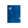 Taccuino a spirale classico Oxford School con copertina in plastica Folio 4x4 - 80 fogli - Margine - Colore blu navy 5pz 5pz