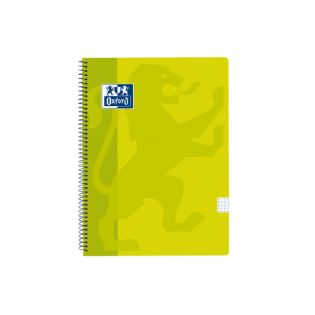 Taccuino a spirale classico Oxford School con copertina in plastica 4x4 Folio - 80 fogli - Margine 4x4 - Formato Folio - Colore 