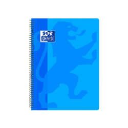 Oxford School Classic Cuaderno Espiral Tapa de Plastico Folio 4x4 - 80 Hojas - Color Turquesa