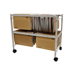 Carrello Estensibile per Cartelle Sospese Elba Gio - Dimensioni 650x760x430mm - Materiale Metallico Resistente - Colore Grigio
