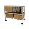 Elba Gio Carro Extensible para Carpetas Colgantes - Dimensiones 650x760x430mm - Material Metalico Resistente - Color Gris