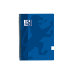 Oxford School Classic Cuaderno Espiral Tapa de Plastico Folio - 80 Hojas - Tapa Azul Marino - 1 Linea con Margen