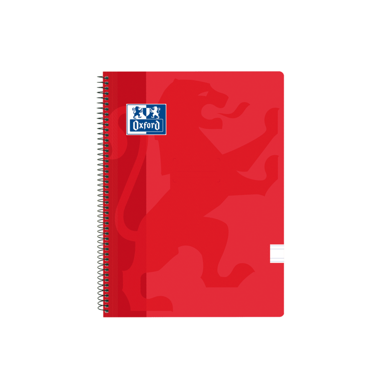 Quaderno a spirale classico Oxford School - Copertina in plastica - Foglio a righe da 3,5 con margine - 80 fogli - Colore rosso Quaderno a spirale classico Oxford School - Copertina in plastica - Foglio a righe da 3,5 con margine - 80 fogli - Colore rosso