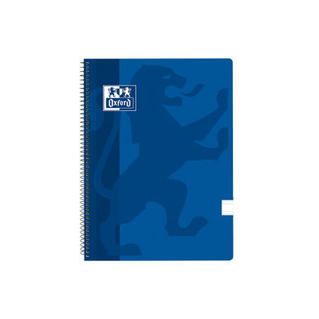 Taccuino a spirale classico Oxford School con copertina in plastica Folio - Regola 3.5 con margine - 80 fogli - Blu navy 5pz 5pz