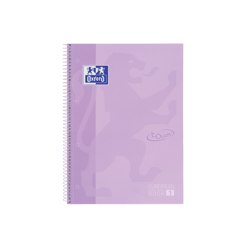 Oxford School Touch Europeanbook 1 A4+ Tapa Extradura - Cuaderno de 80 Hojas - Tapa Resistente - Color Malva Pastel Oxford School Touch Europeanbook 1 A4+ Tapa Extradura - Cuaderno de 80 Hojas - Tapa Resistente - Color Malva Pastel