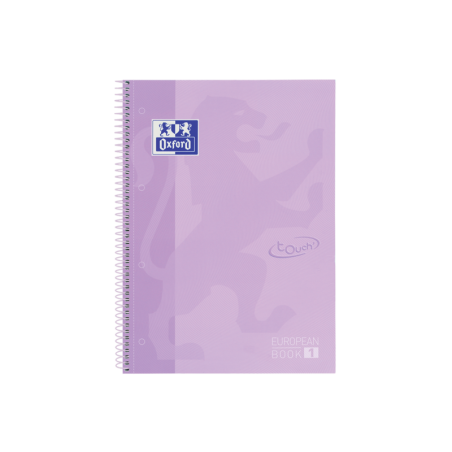 Oxford School Touch Europeanbook 1 A4+ Tapa Extradura - Cuaderno de 80 Hojas - Tapa Resistente - Color Malva Pastel