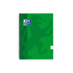 Oxford School Classic Cuaderno Espiral Tapa de Plastico Folio - Pauta 3.5 con Margen - 80 Hojas - Color Verde