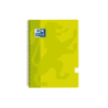 Taccuino a spirale classico Oxford School con copertina in plastica Folio - Regola 3.5 con margine - 80 fogli - Colore lime 5pz 