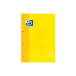 Oxford School Classic Cuaderno de Recambio A4 - Tapa Blanda - Encolado - 80 Hojas - Cuadricula 5x5 - Color Amarillo
