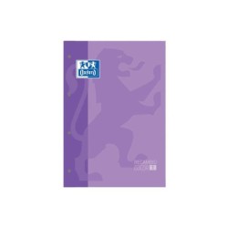 Taccuino sostitutivo Oxford School Classic - Formato A4 - Copertina morbida - Incollato - Griglia 5x5 - 80 fogli - Colore malva 